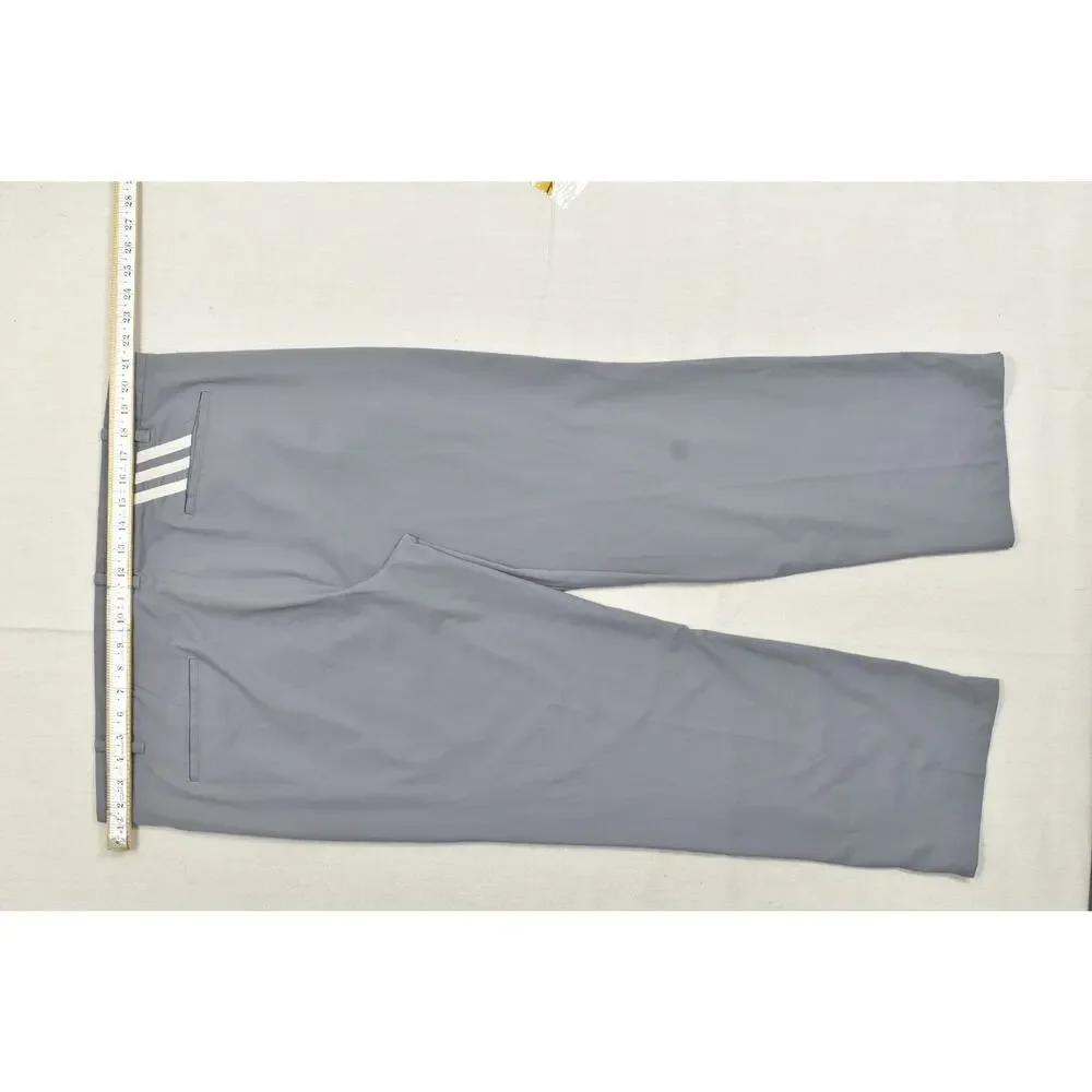 Adidas Golf Pants Men 40x30 Gray Flat Front Polyester Performance Breathable